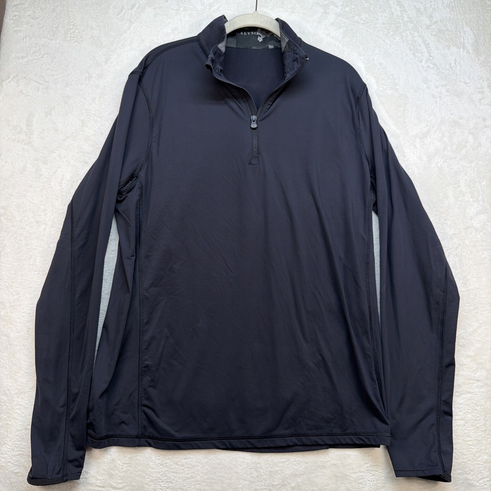 Greyson Golf 1/4 Zip‎ Pullover Mens Medium Black Performance Athletic Layer